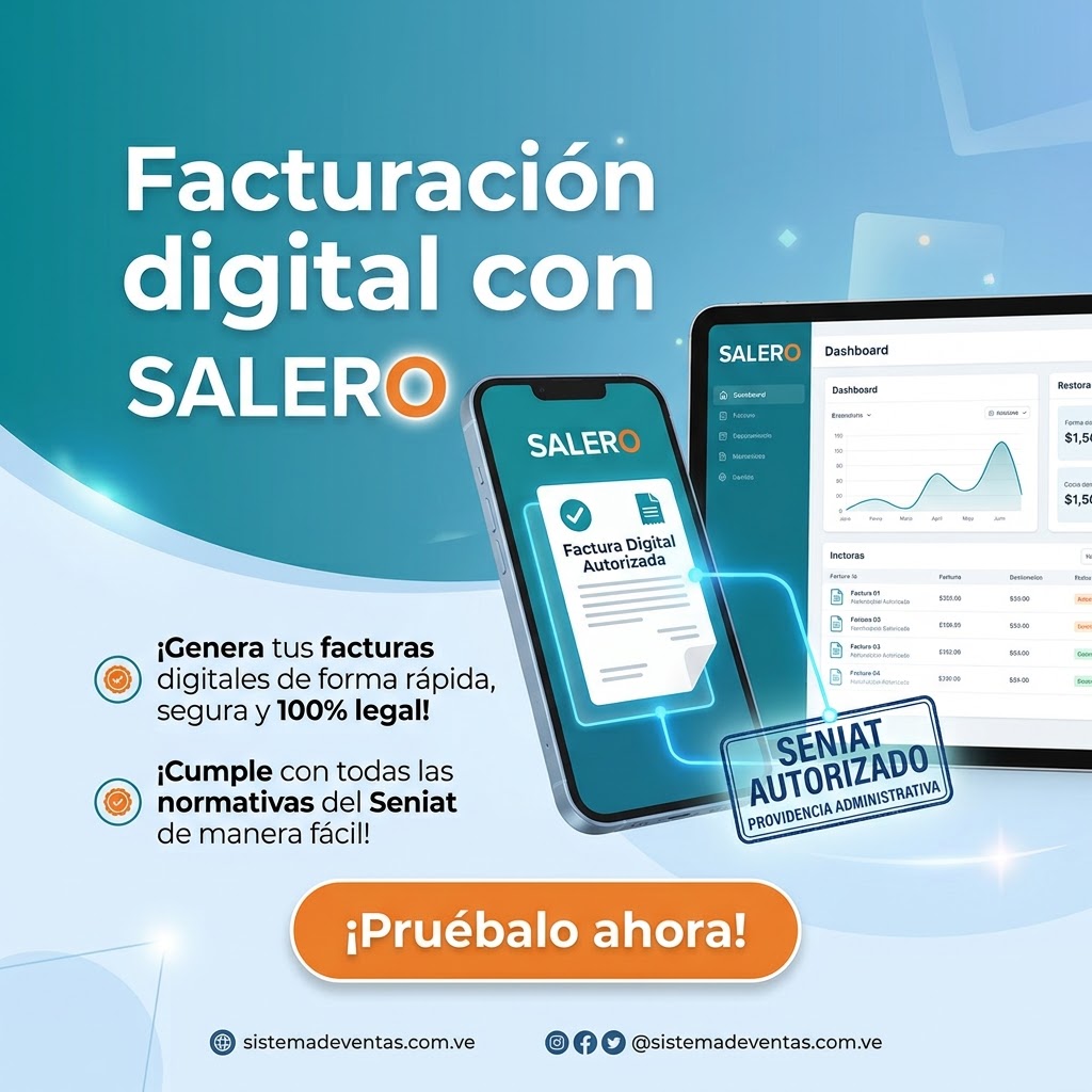 Facturación digital con Salero, 100% Autorizado por SENIAT